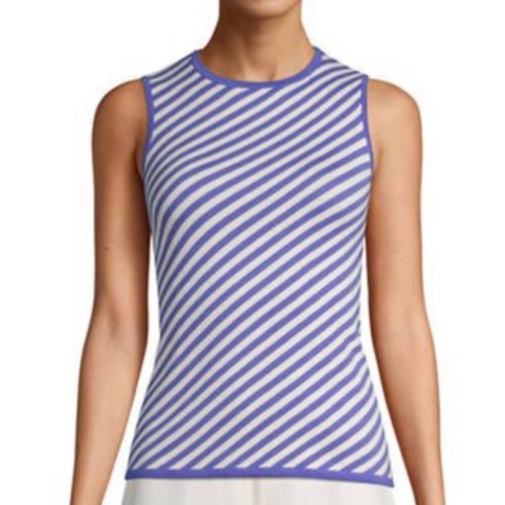 NEW Anne Klein Striped Knit Pullover Top